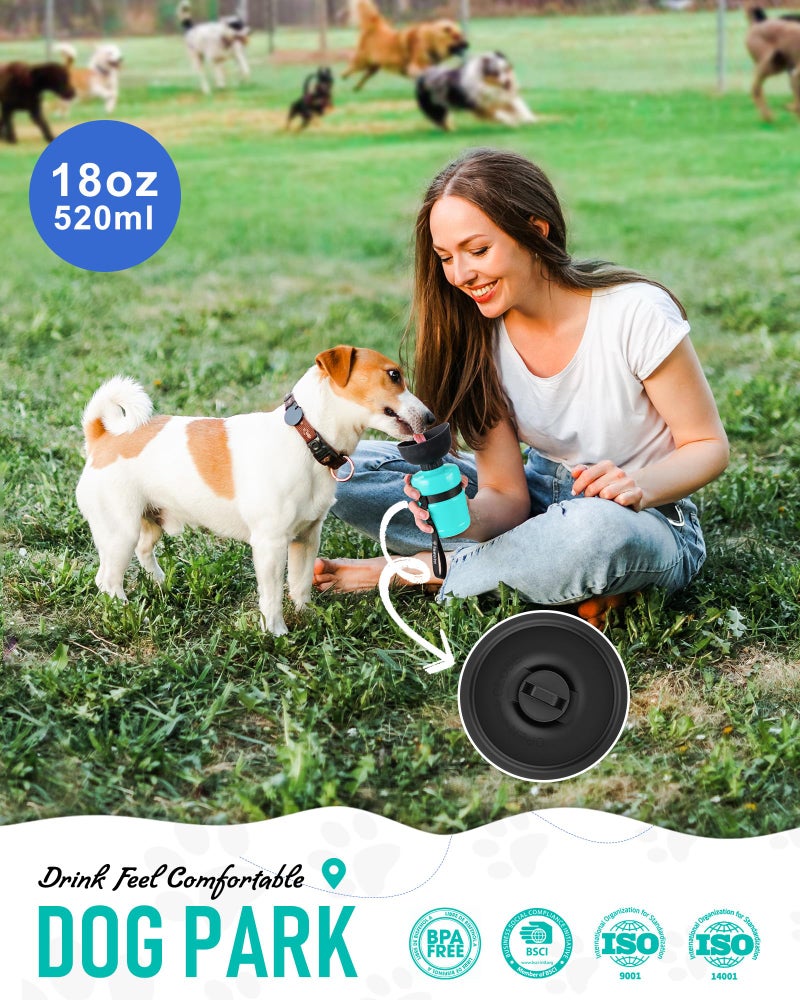 lesotc Dog Water Bottle, Portable Water Dispenser with Bowl, Leak Proof Pet Travel Squeeze Bottle, Puppy Essentials Dog Stuff Accessories for Outdoor Walking, Hiking, Camping - Image 2